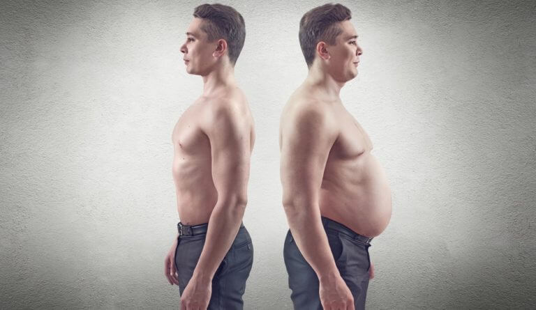 健康的な男性と肥満男性