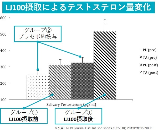 LJ100によるテストステロン量変化